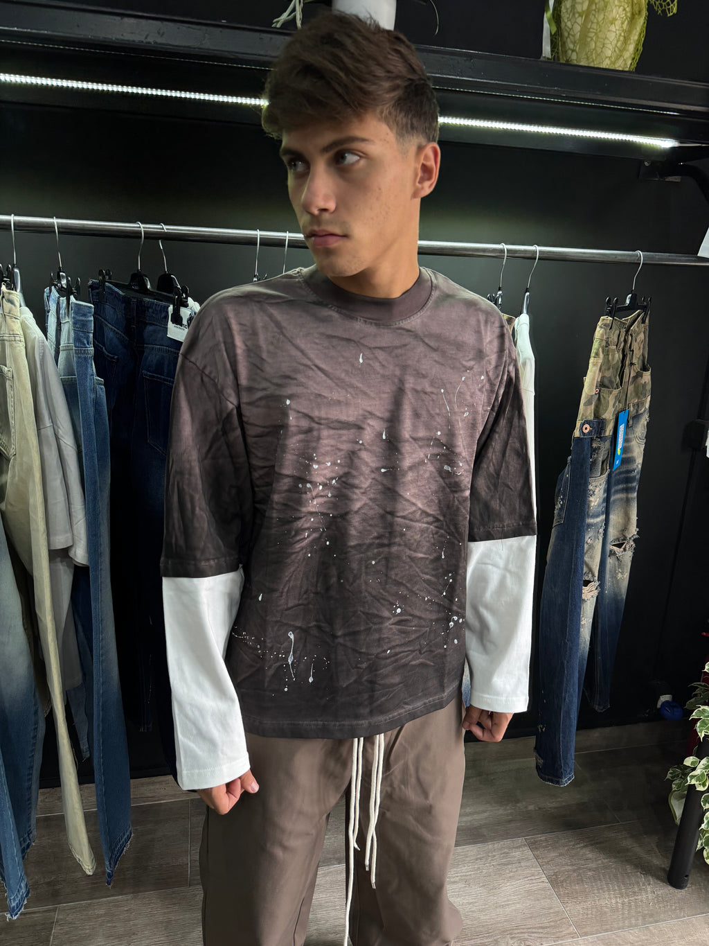 Double Sleeve Washed Hall Of Fame