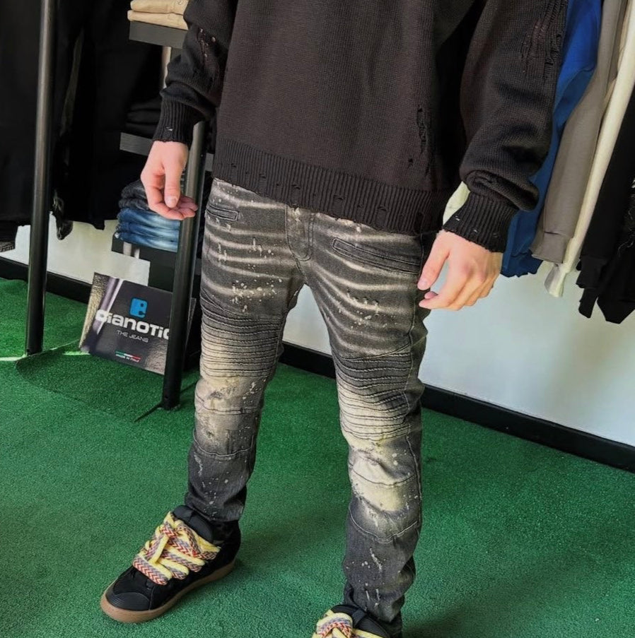 Jeans Biker Sabbiato