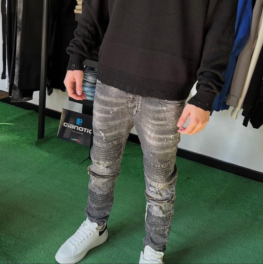 Jeans Biker Nero