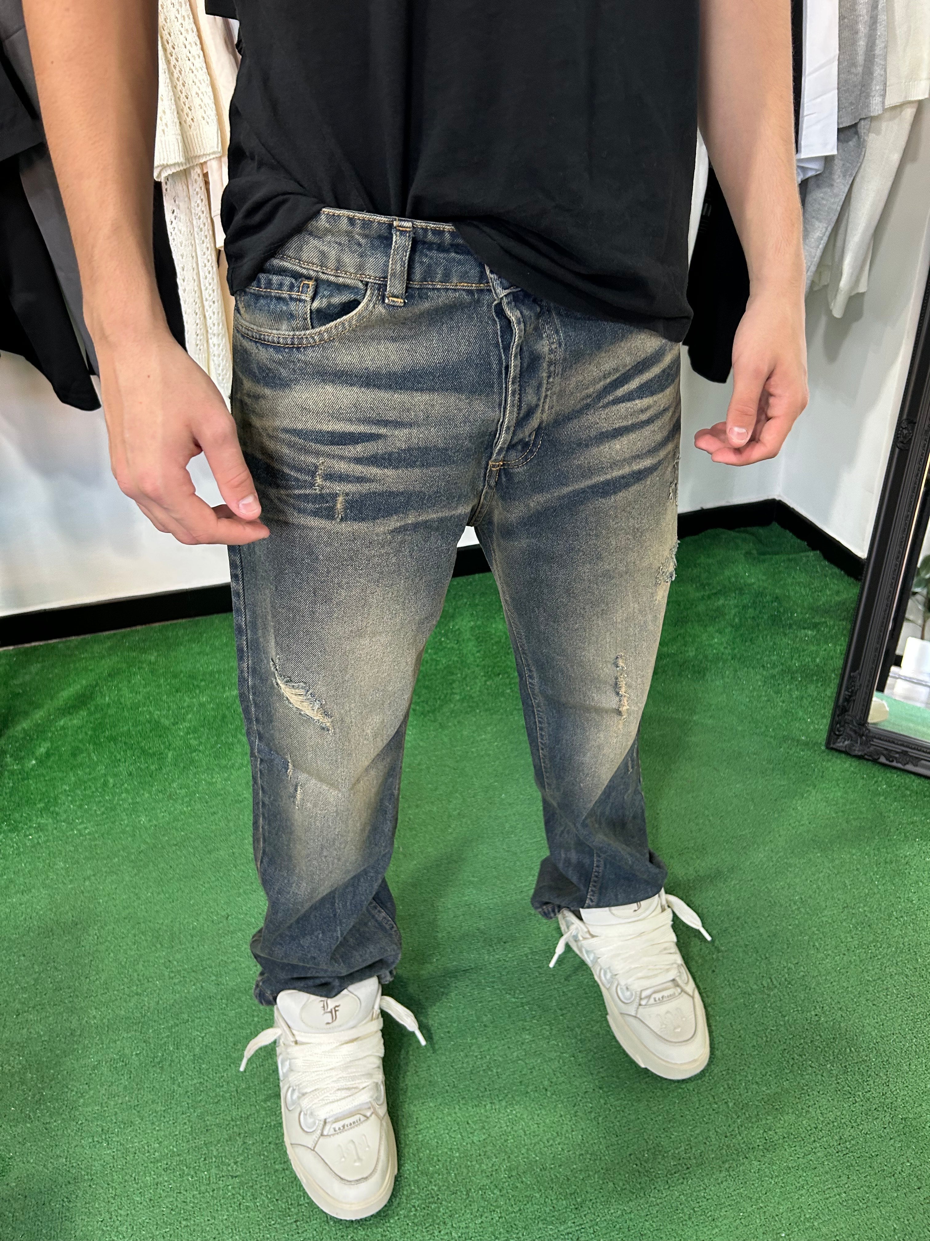 Jeans baggy fit blu sabbiato